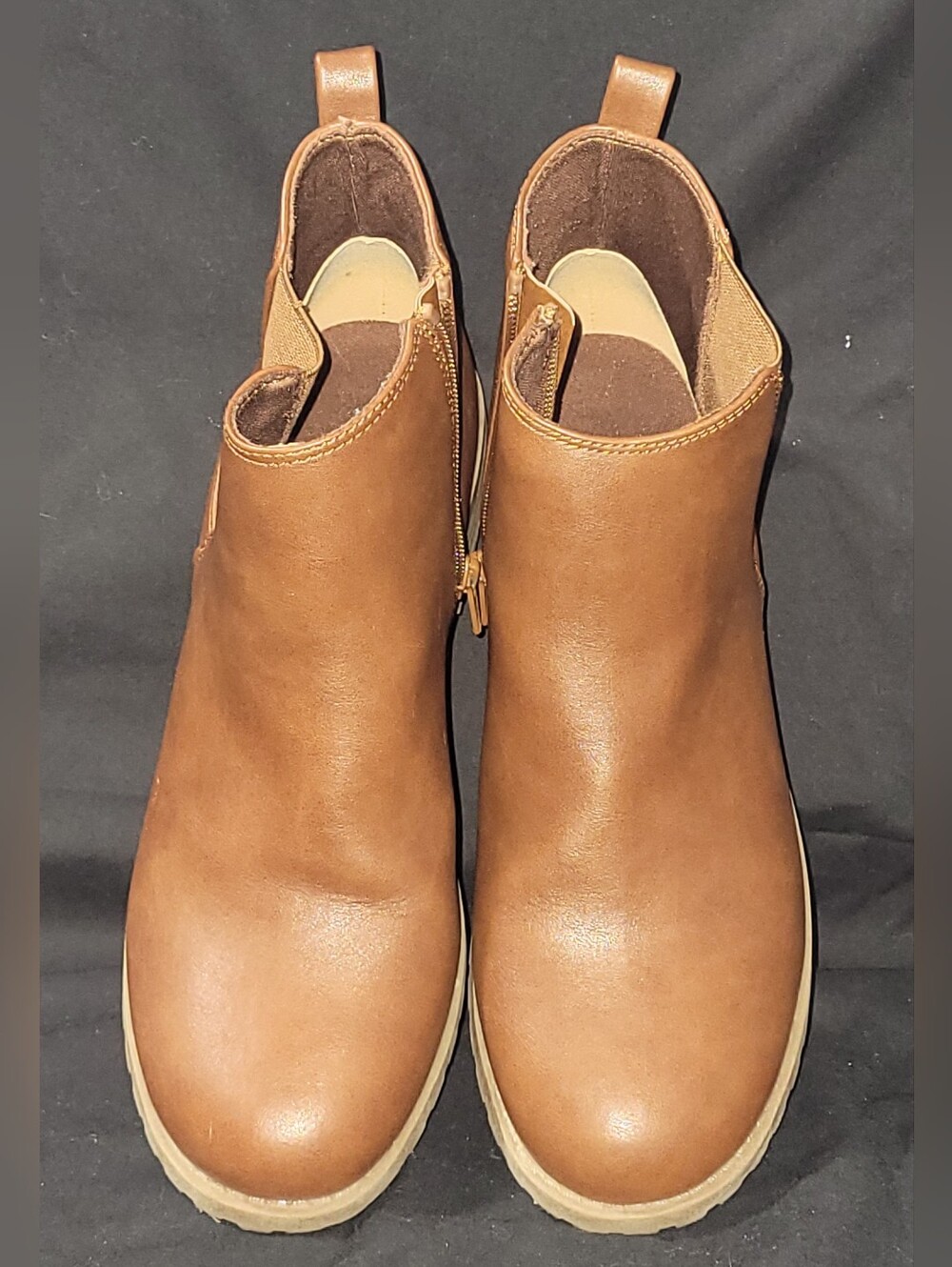 Sonoma Cognac Tan Side-Zip Ankle Booties
